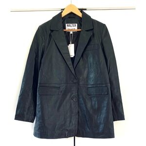 Walter Baker Leather Jacket Kiki Black Blazer Lamb Leather $698 NEW Size XS